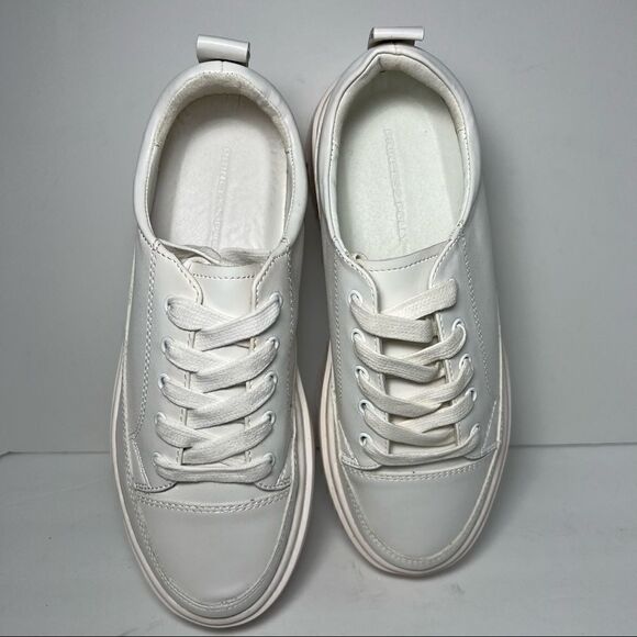Princess Polly Dylan White Eco Vegan Leather Platform Sneakers 9 - Picture 9 of 11